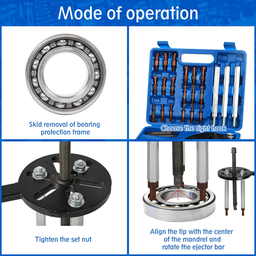 HQSSWUCH six-dimension collets enable multiple bearing sizes.