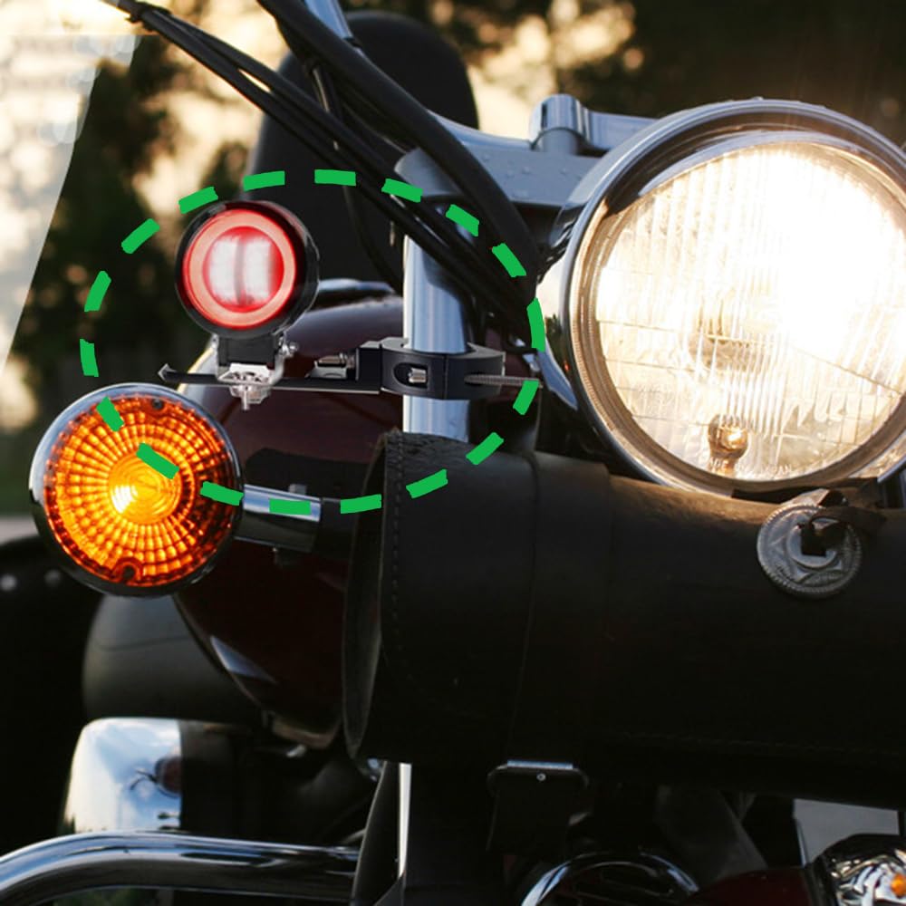 HQTS mount compatible with turn signals, fog lights, and work lights.