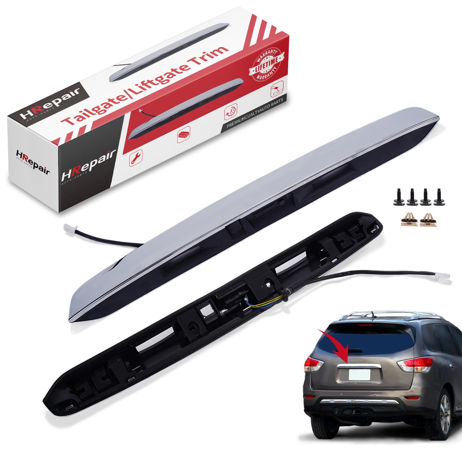 HRepair chrome tailgate handle garnish for Nissan Pathfinder enhances curb appeal.