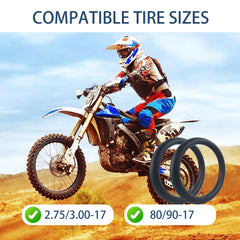 Hromra 17-inch inner tube with 80/90-17 tires demonstrates reliable compatibility.