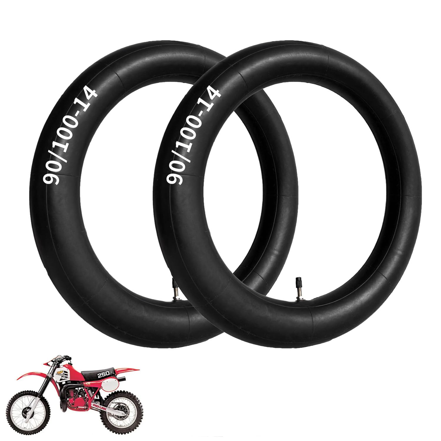 Hromra 90/100-14 inner-tube pack ready for quick tire replacement.