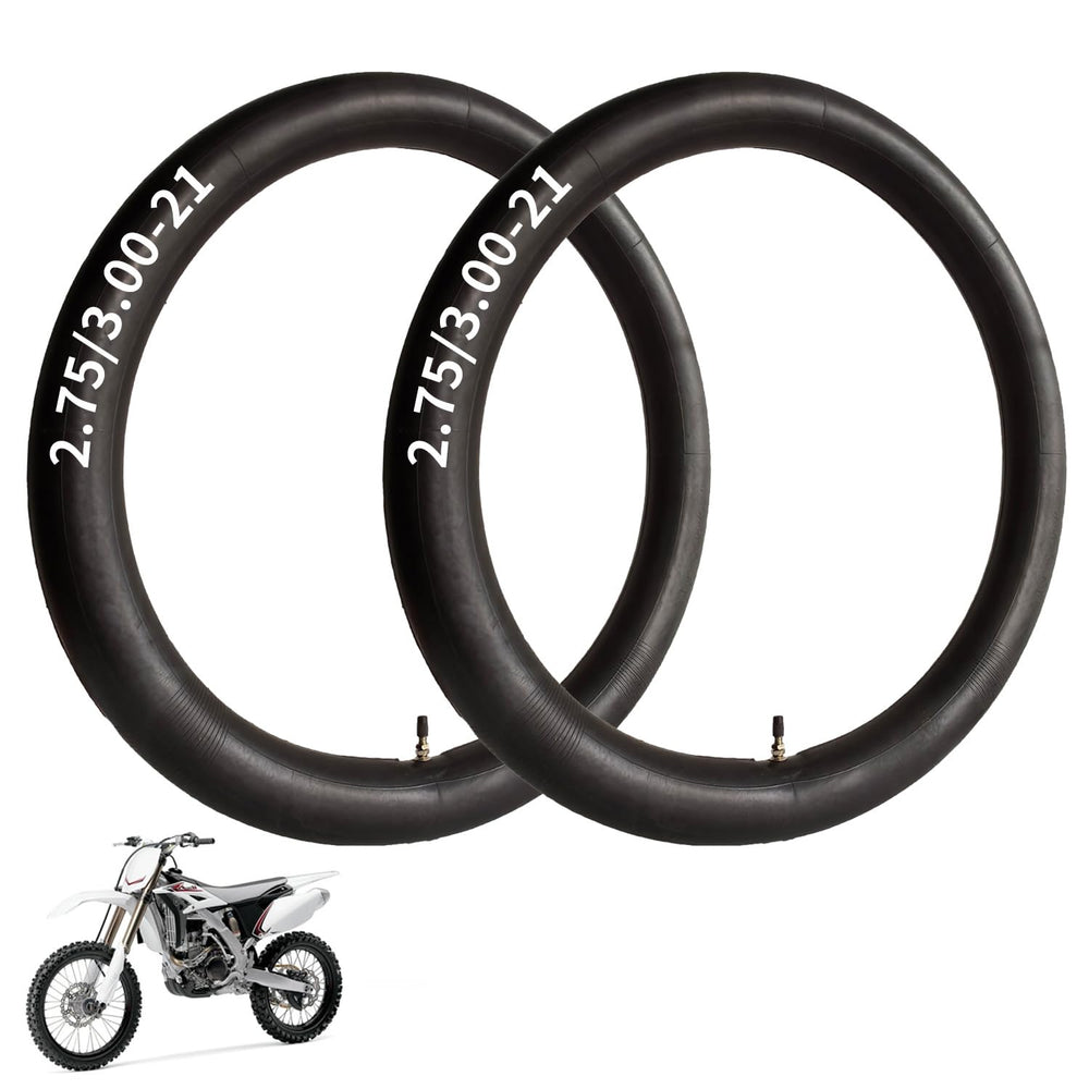 Hromra 21-inch inner tube pack-shot shows compatibility for 21-inch dirt bike tires and easy replacement.