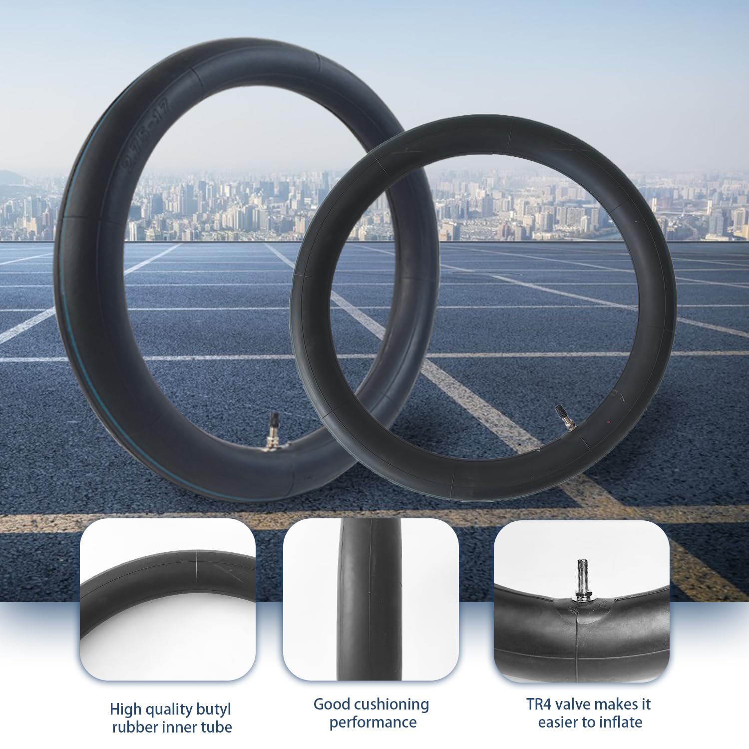 Hromra thickened inner tube for enhanced durability on rough trails.