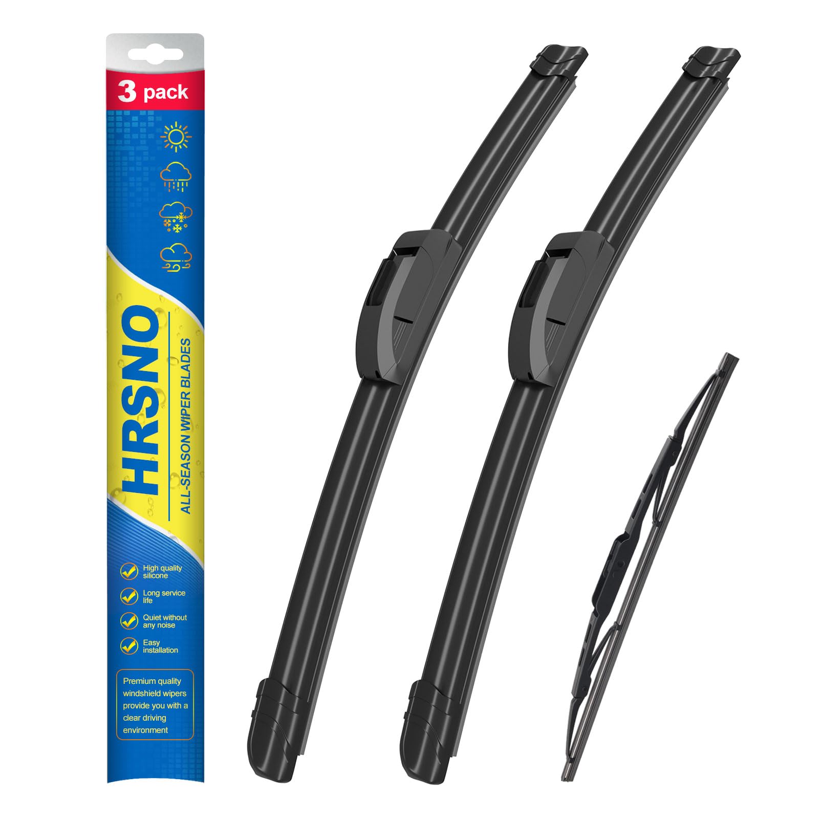 HRSNO front 22in wiper blades packaging ready for simple upgrade.