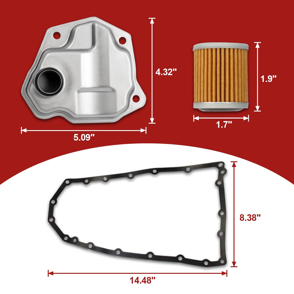 Hsbang transmission filter kit compatibility label shows supported models