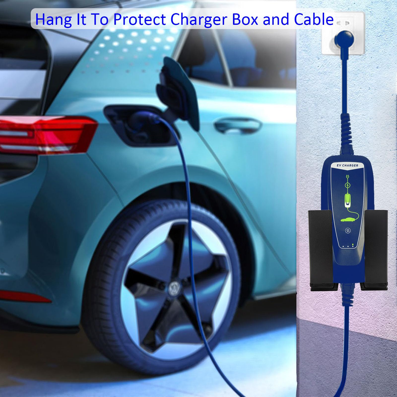 HTLAKIKJ EV charger holder adjustable brackets allow flexible alignment for a snug fit