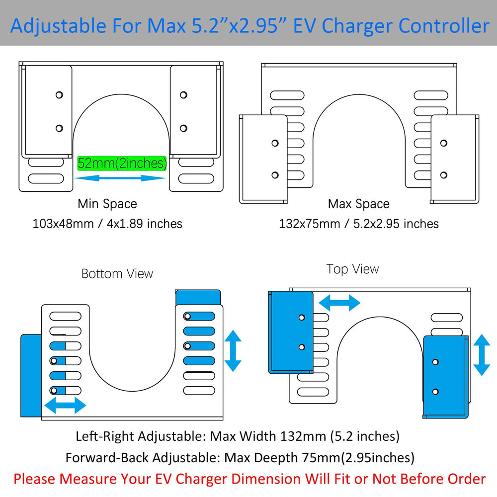 HTLAKIKJ EV charger holder black finish blends with garage decor