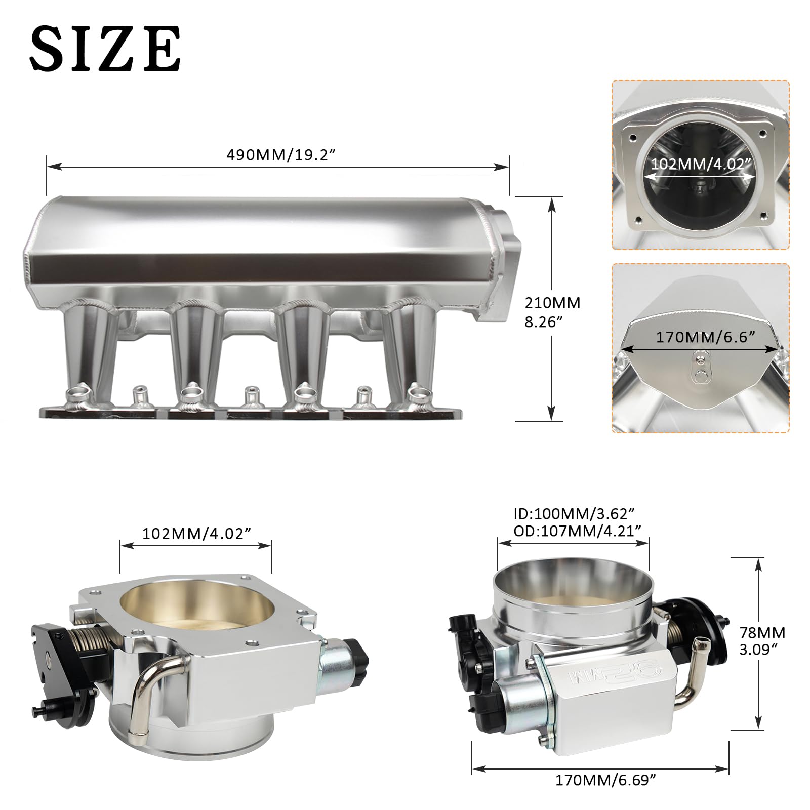 Htostar Racing LS intake manifold full assembly highlighting premium aluminum construction.