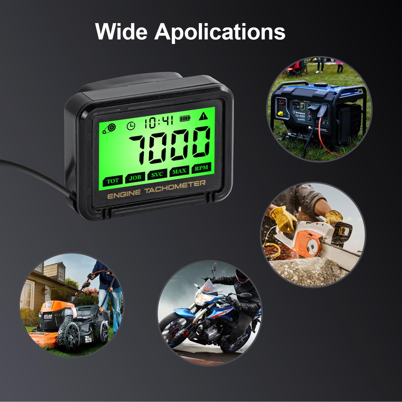 HTPREC RPM gauge suitable for ATV dirt bikes and marine use