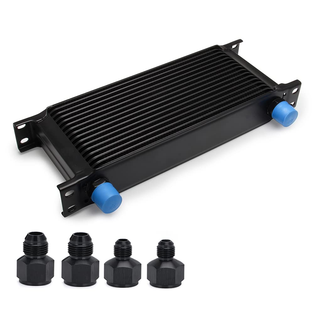 HTRACING 16-row stacked-plate oil cooler with 10AN inlet/outlet for efficient cooling