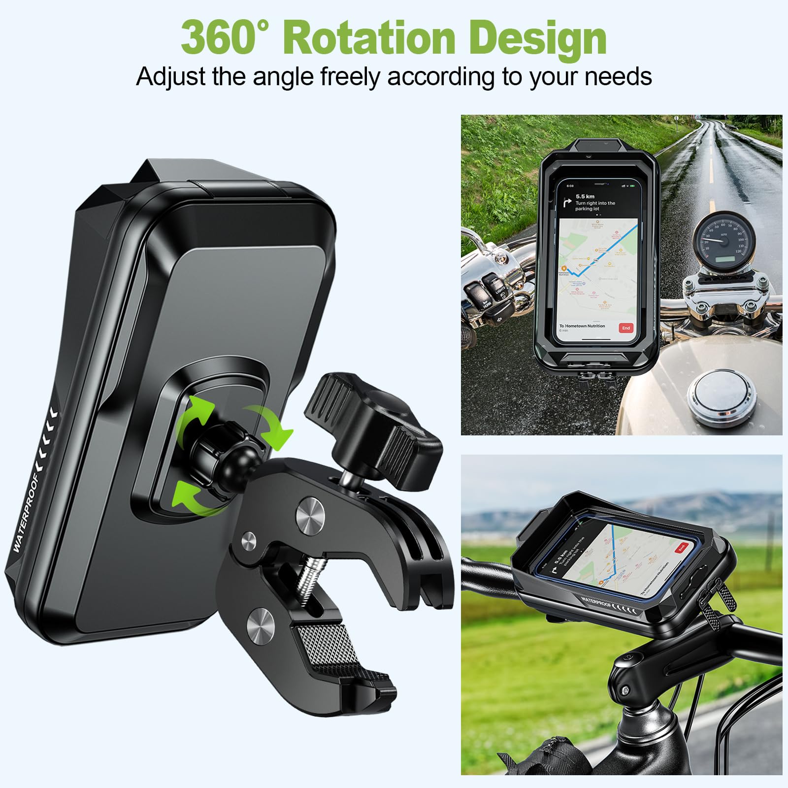 HUANLANG bike phone holder touchscreen window enabling touch control