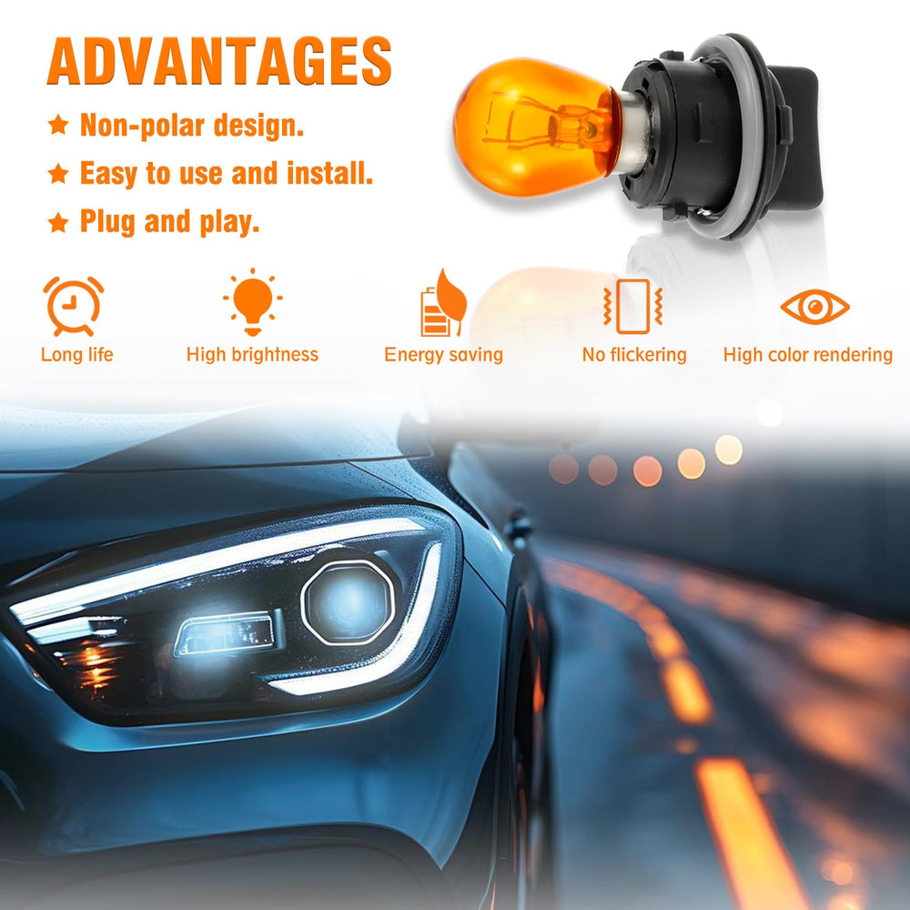 Includes two sockets and bulbs for front driver and passenger sides