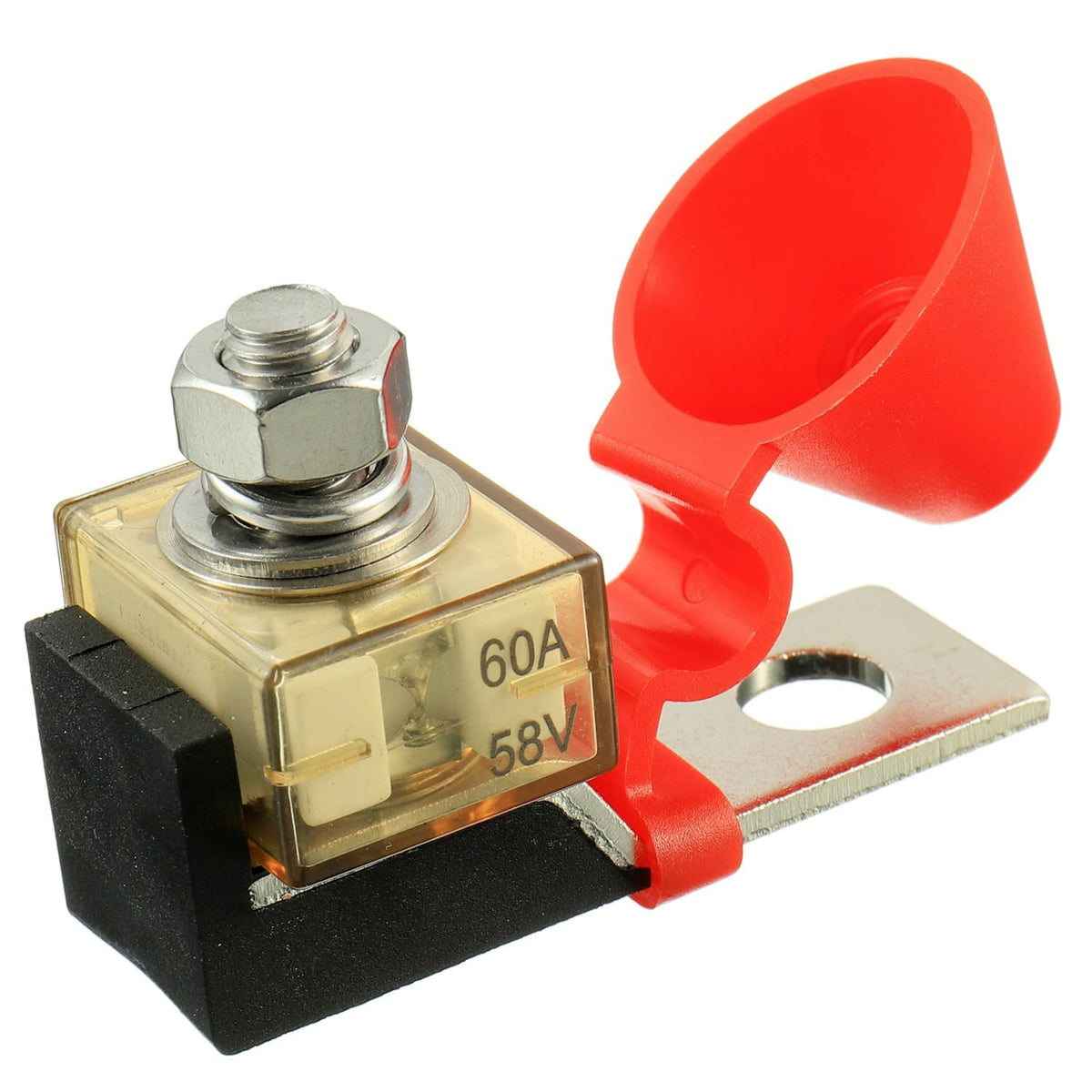 HUAREW MRBF terminal block fuse holder with red cap providing ignition protection in compact space