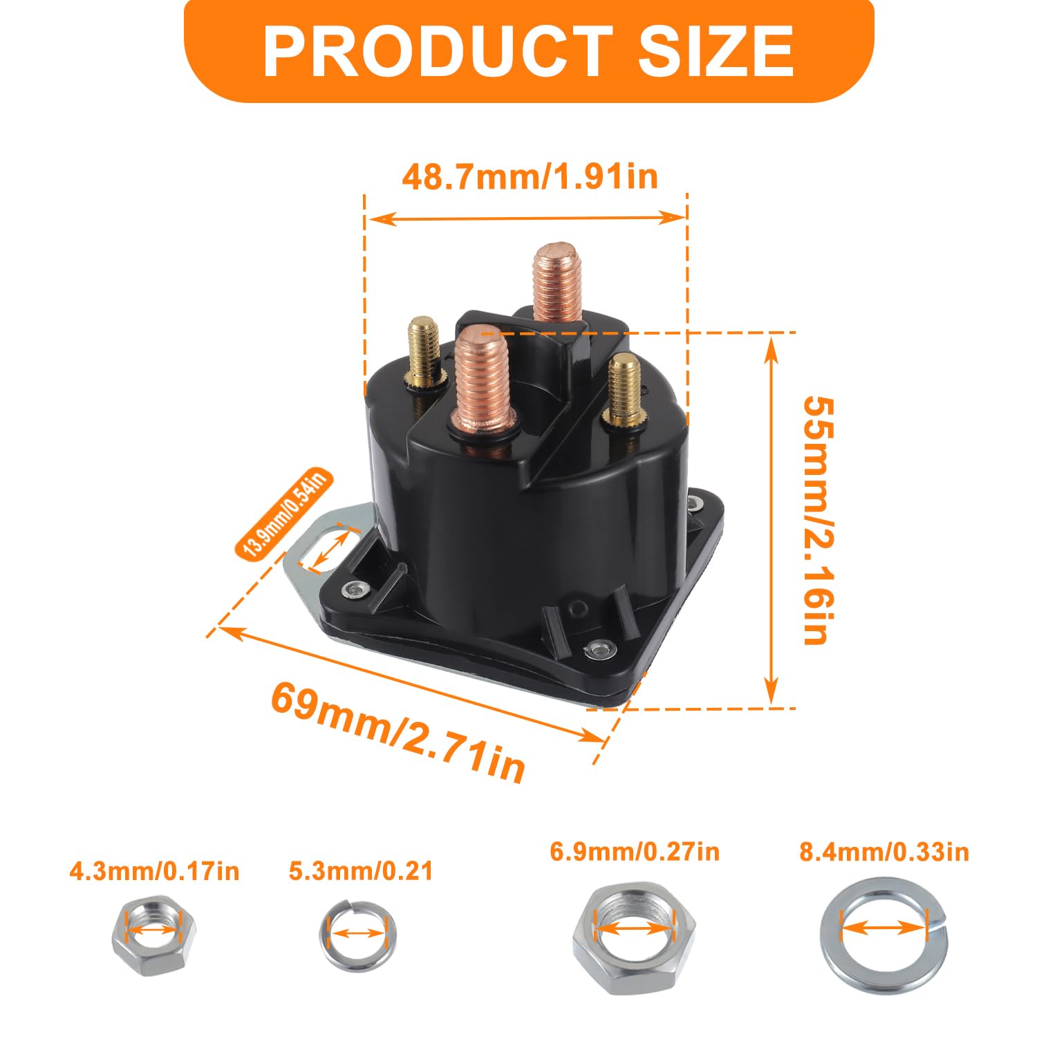 HUAREW SS598T solenoid compatible with 110 John Deere and Ford F-Series