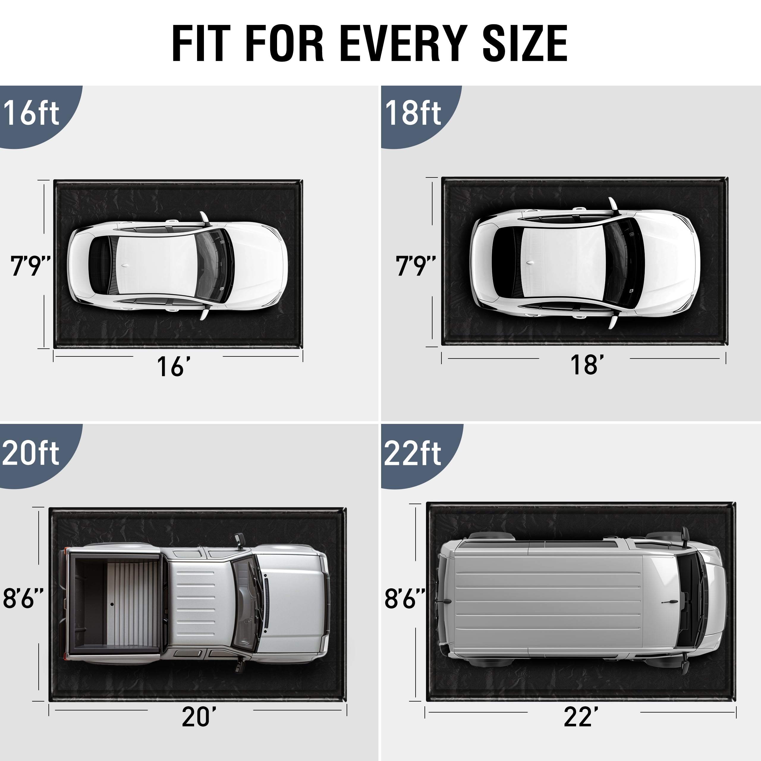 Huatean Home garage floor mat is waterproof to block rain and oil from soaking through