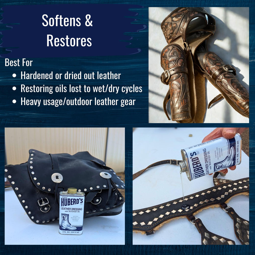 Huberd’s Leather Dressing being applied with a cloth demonstrates even coverage.