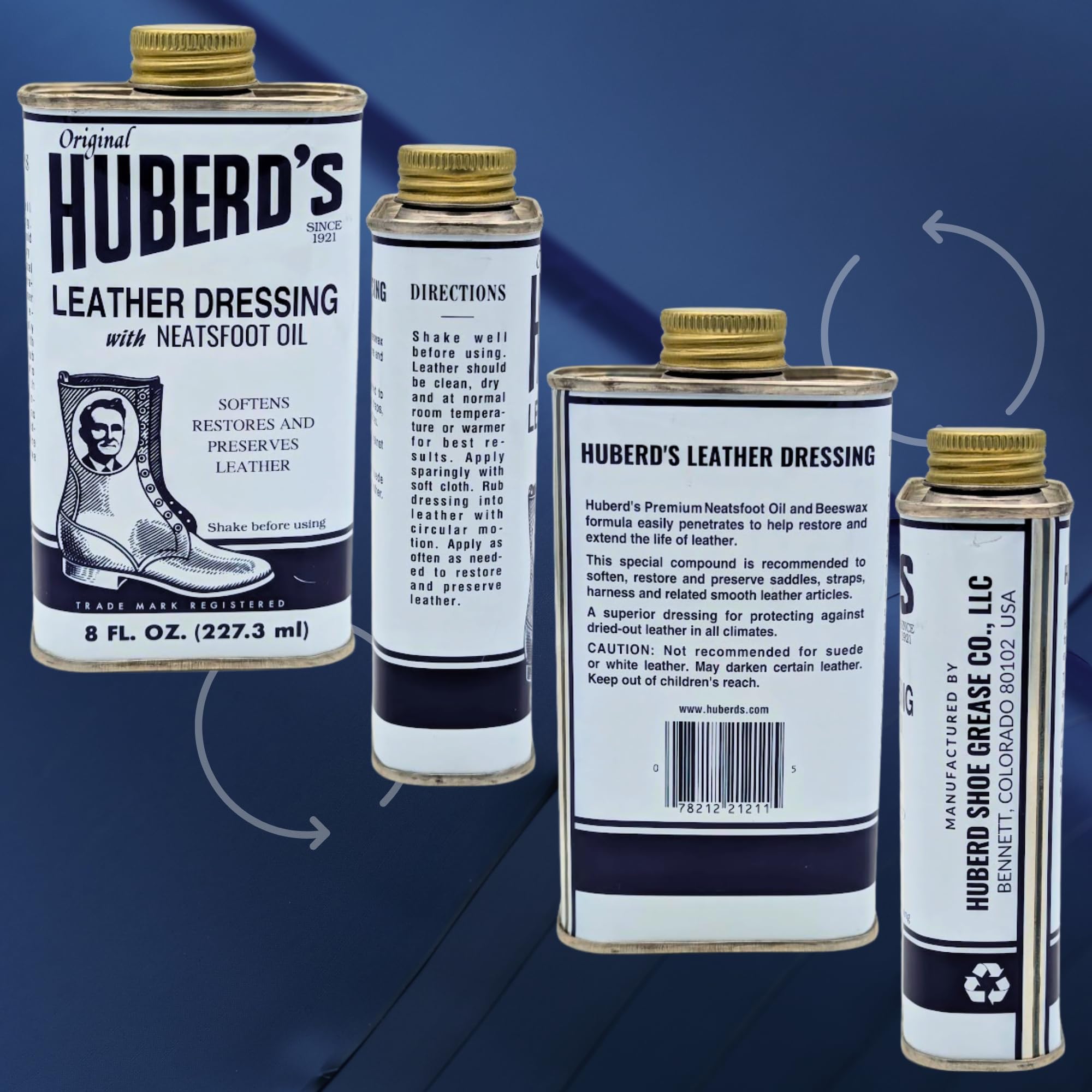 Huberd’s Leather Dressing delivers a smooth, even finish on rugged leather gear.