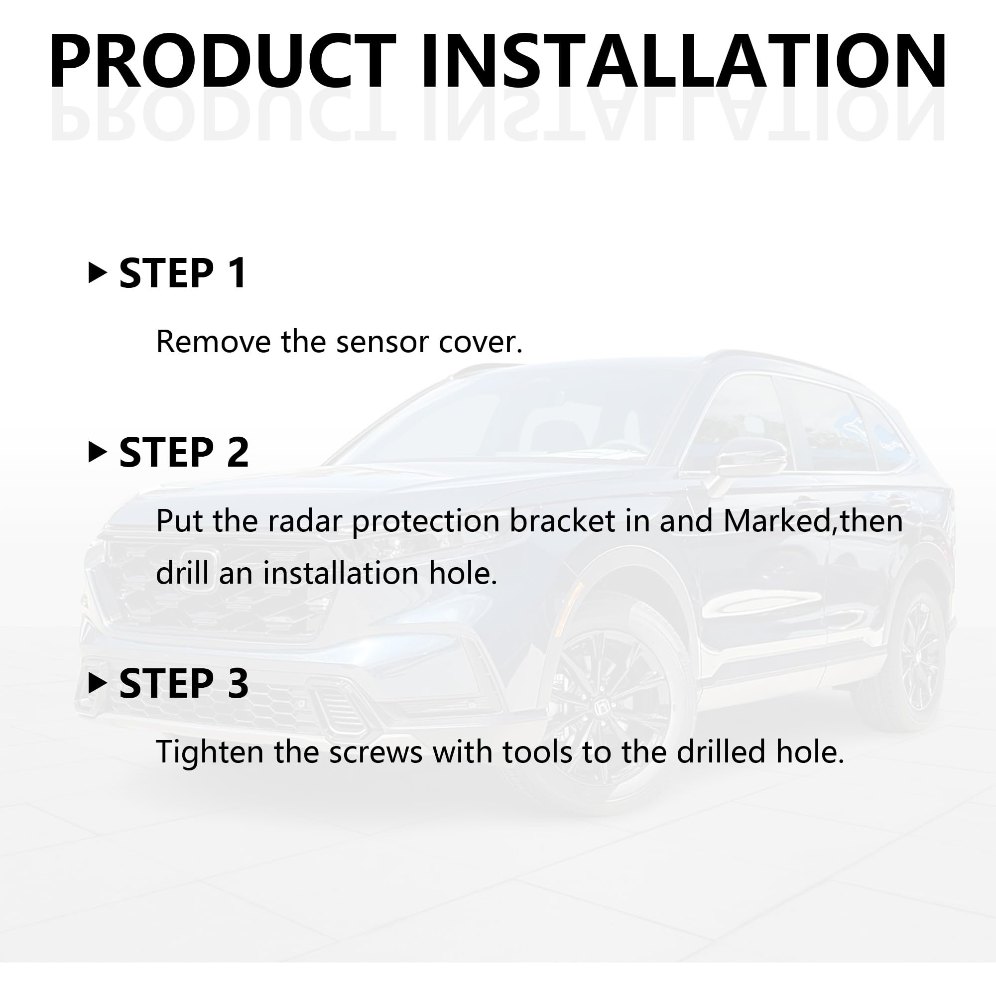 HUDEX front radar cover closeup highlights durable steel construction.