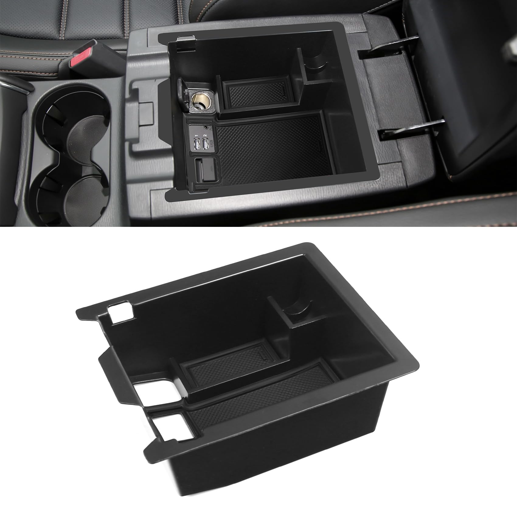 Hugeek center console organizer with ABS insert keeps CX-5 items neatly organized.