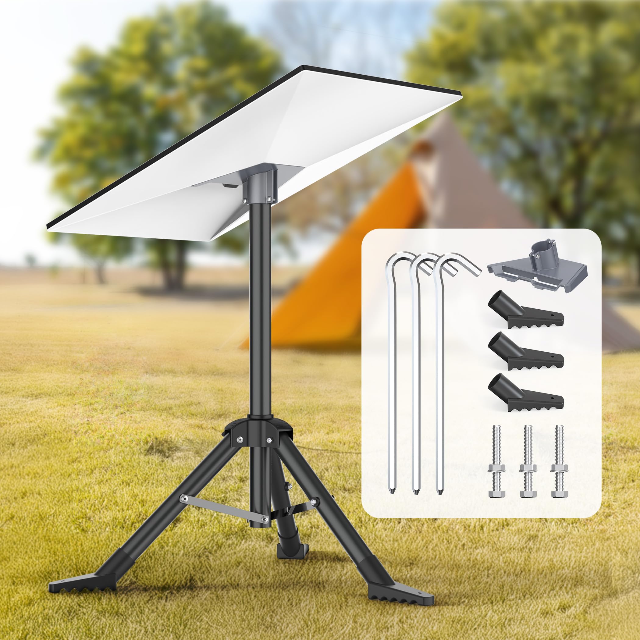 Hugener Starlink tripod stand Gen 3 compatibility for outdoor mounting during camping