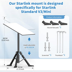 Hugener Starlink tripod stand Mini compatibility for RV travel setups