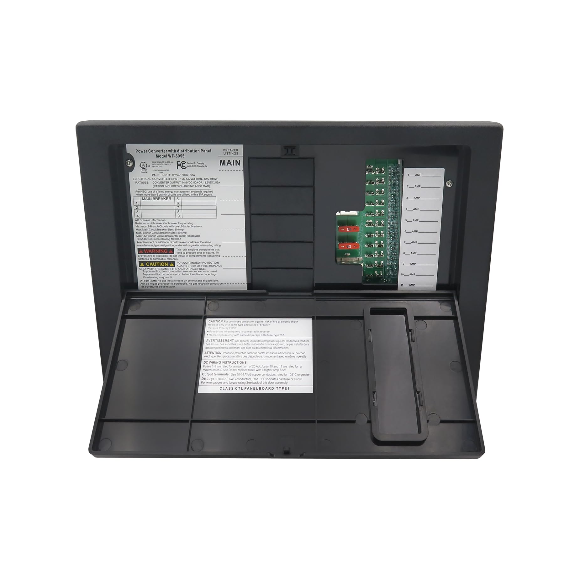 WF-8955PEC technical specs: 55A output and 105-130V input