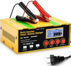 Huiaipaic 12-Amp Smart Battery Charger front view for quick charging.