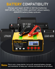 Huiaipaic LCD display shows charging status and voltage for easy monitoring.
