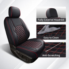 Huidasource front seat cover close-up shows perforated center design.