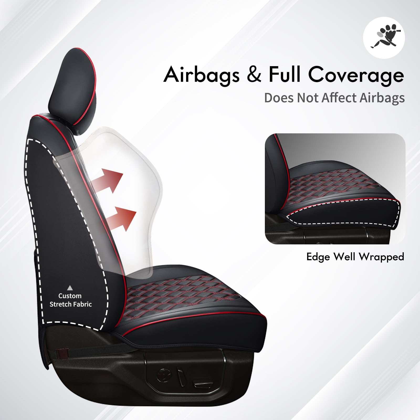 Huidasource F150 seat cover with breathable perforation enhances comfort on long drives.