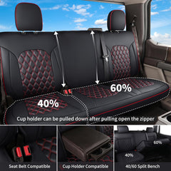 Huidasource full-coverage F150 rear seat cover guards upholstery during daily use.