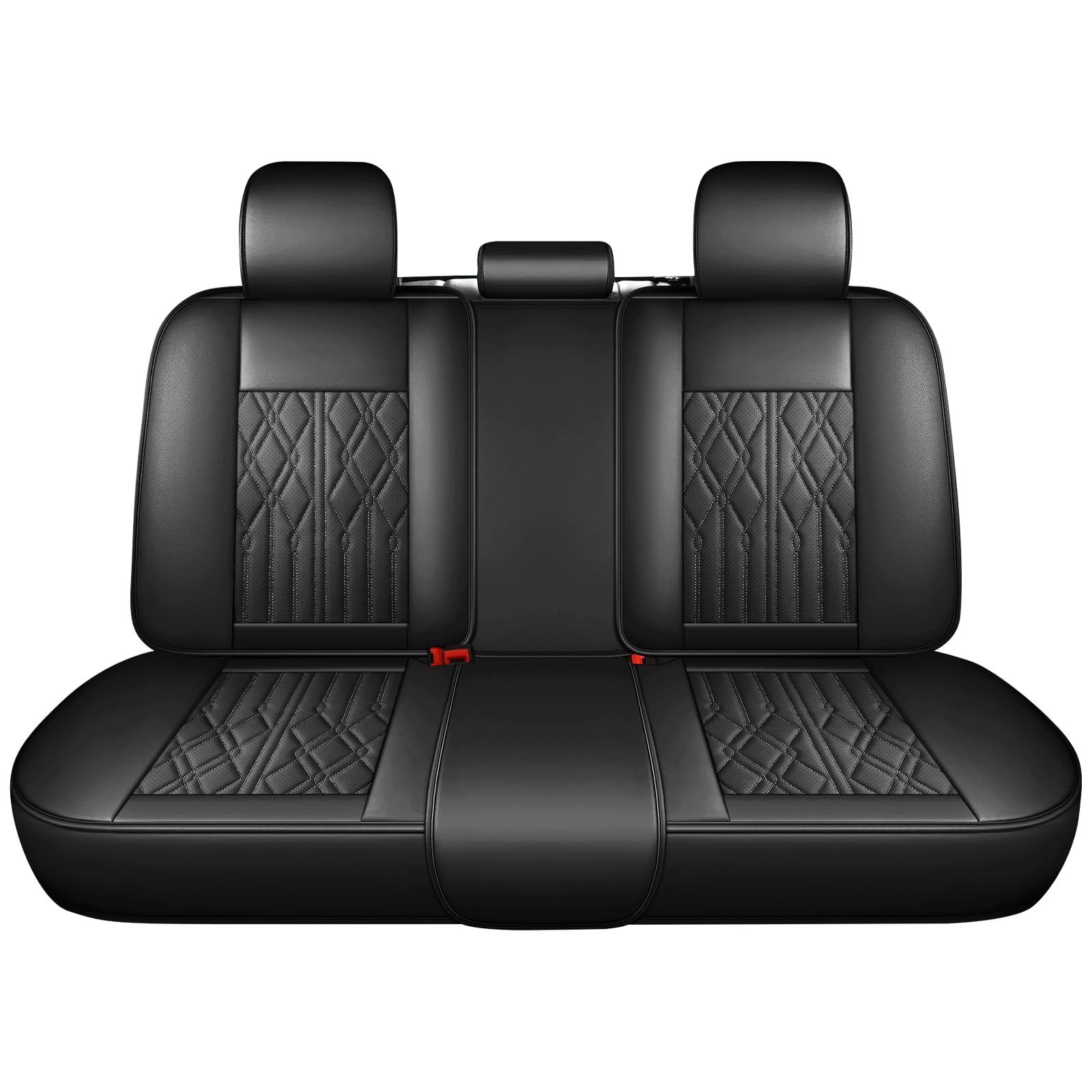 Huidasource leather back row seat cover back view highlights universal fit and style.