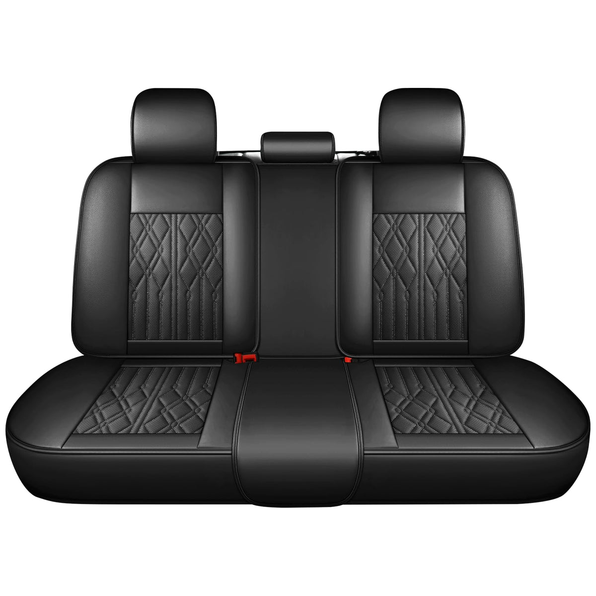 Huidasource leather back row seat cover back view highlights universal fit and style.