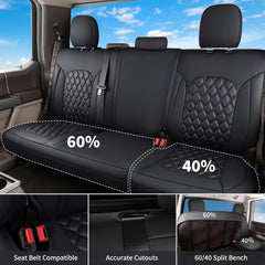 Huidasource Tacoma backrest cover demonstrates 60/40 split fit.