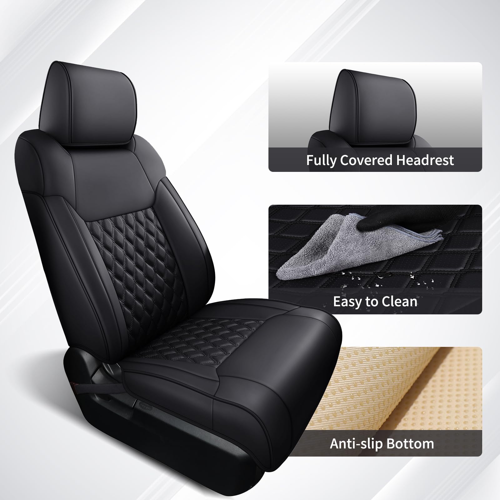 Huidasource Tacoma headrests set highlights plush padding and secure fit.