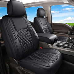 Huidasource Tacoma seat covers front view with breathable 3D diamond design.