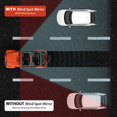 Huidnnas blind spot mirror installation for JL, tool-free setup with double-sided tape.