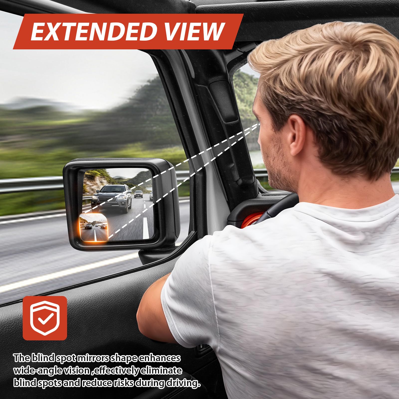 Huidnnas visibility enhancement for Jeep Gladiator, compatible with JL U mirrors.