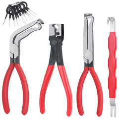 Huiguli 4-piece disconnect pliers kit for quick automotive electrical repairs.