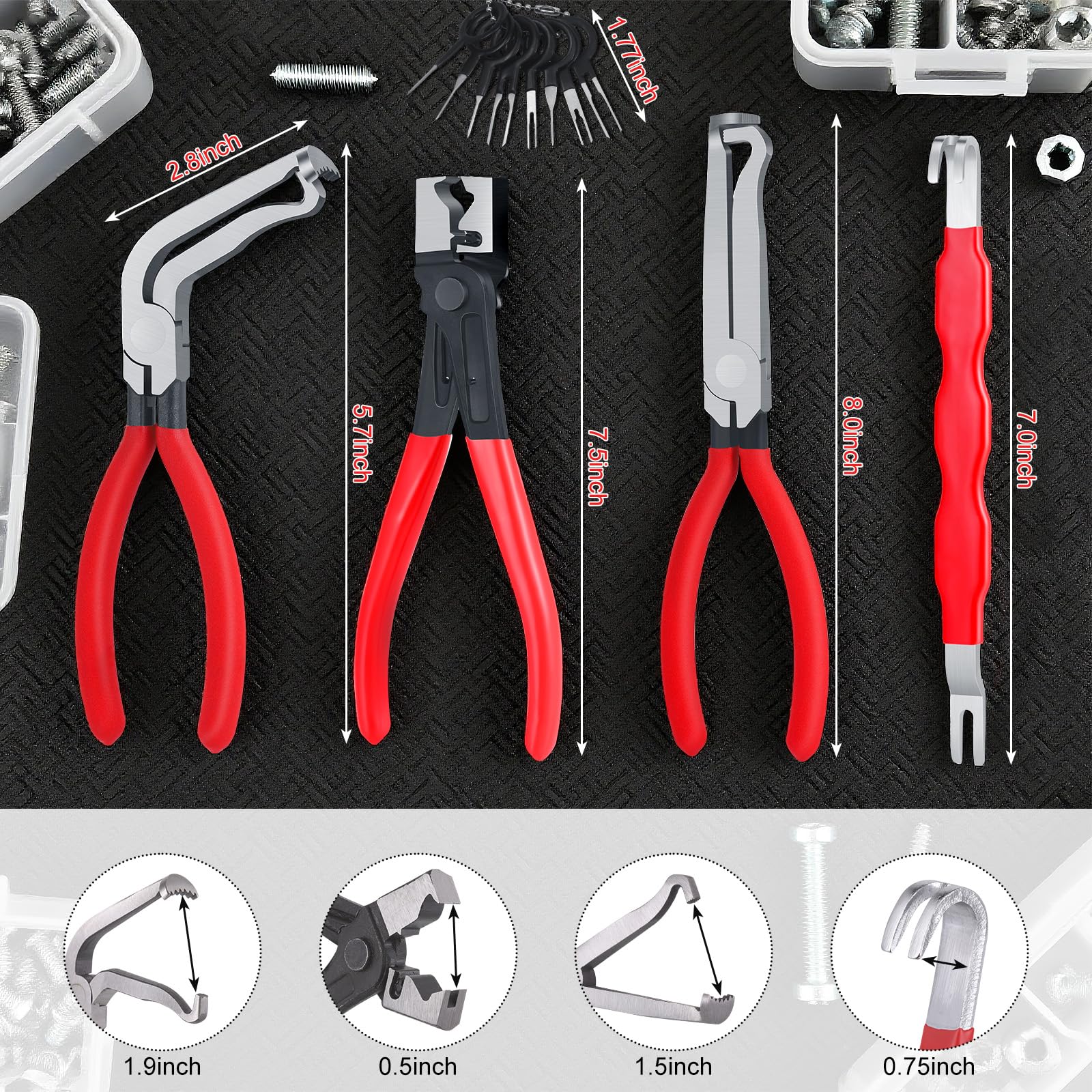 Huiguli straight connector pliers ideal for tight engine bay spaces.