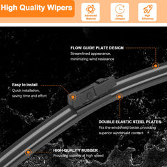 HULADAED 16-inch front wiper blade delivers quiet, smooth wipes