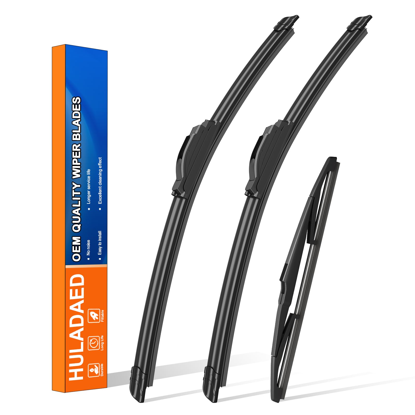 HULADAED 26-inch front wiper with spoiler for steady windshield contact