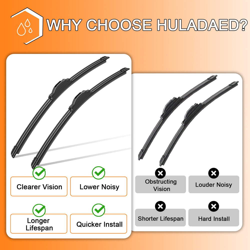 HULADAED silicone blades offer durable, quiet performance in all weather