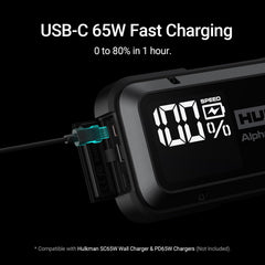 Hulkman Alpha Pro 2000A PD65W port enables fast charging of devices.
