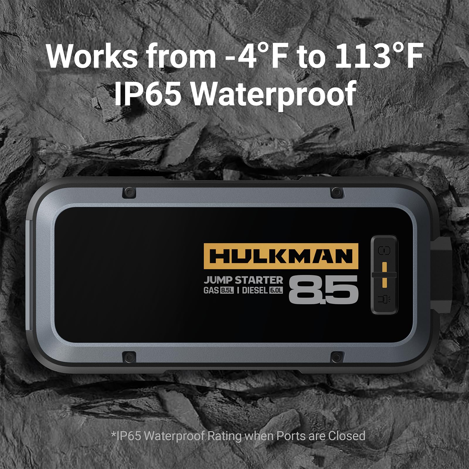 Hulkman Alpha85 built-in five-mode LED flashlight for emergencies.