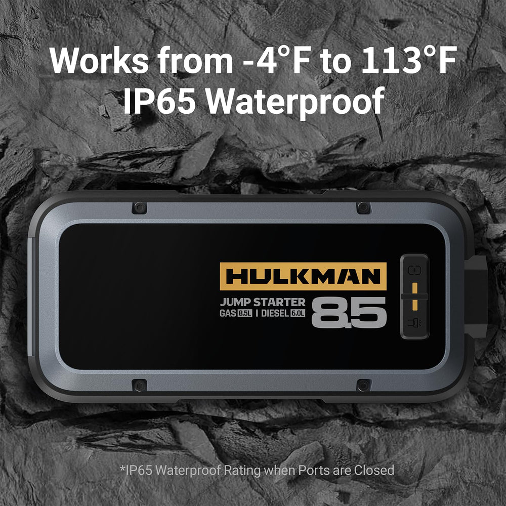Hulkman Alpha85 built-in five-mode LED flashlight for emergencies.
