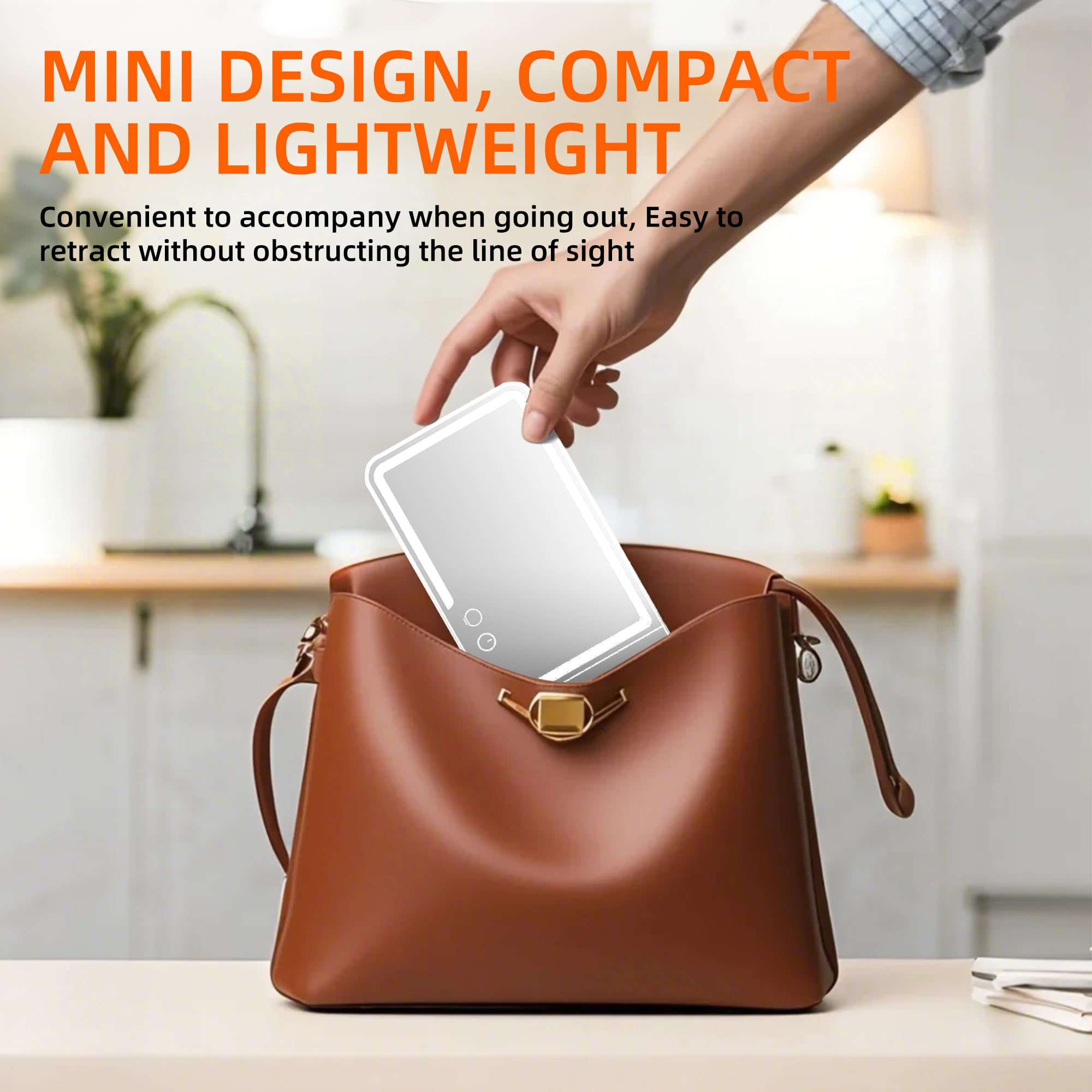 HUMBEST USB-powered car visor mirror with built-in battery for portable use