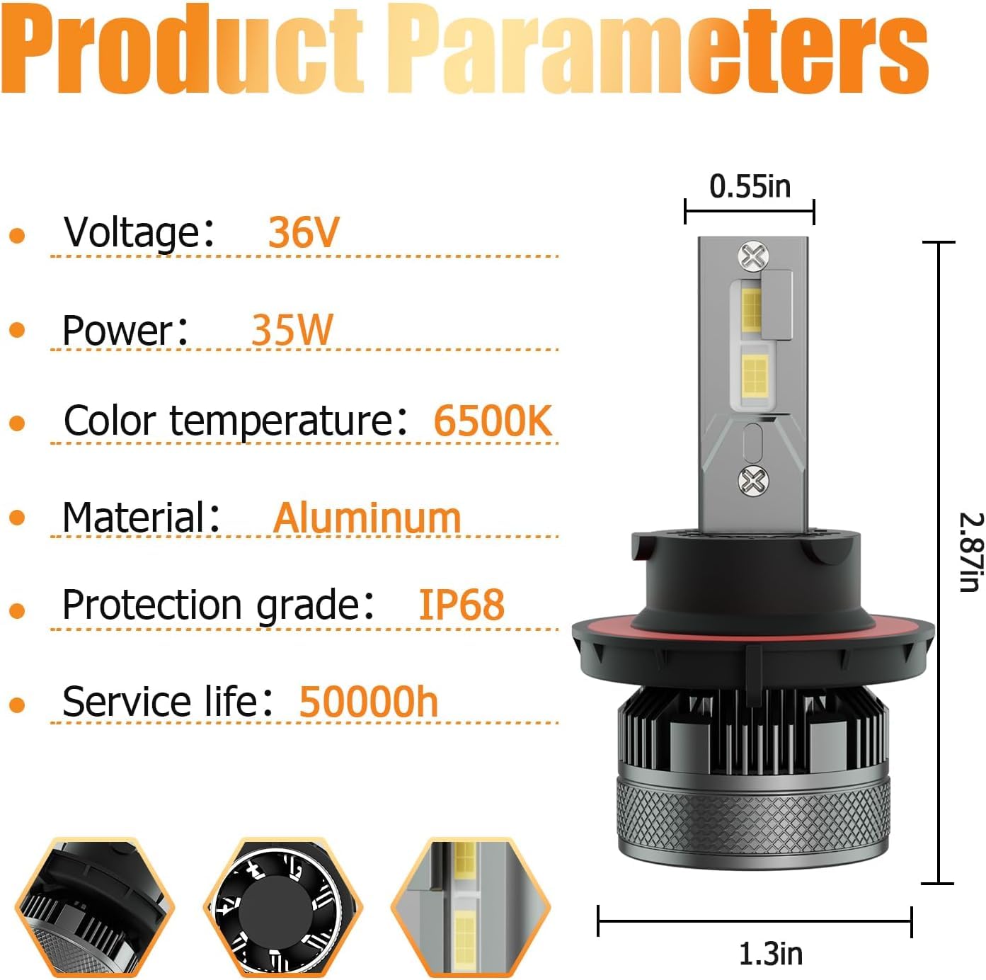 HUOKEDS 300-percent brighter illumination supports better visibility during dusk and rain