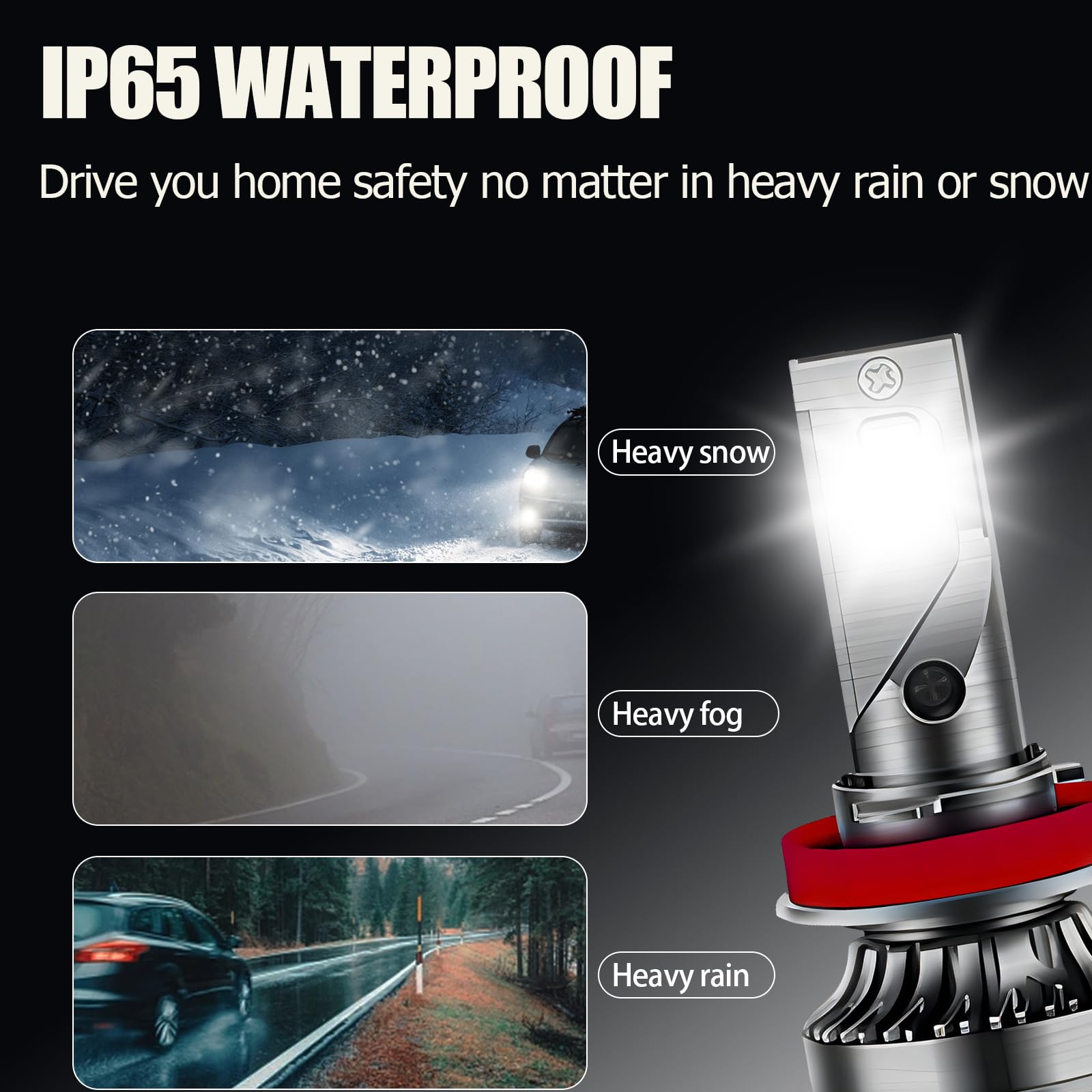 HUOKEDS aluminum shell and IP65 rating resist weather exposure.