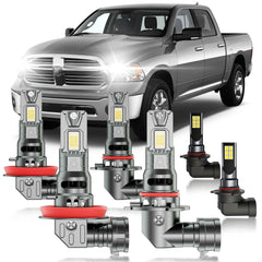 HUOKEDS Ram 1500 multi-beam bulbs for brighter, clearer night visibility.